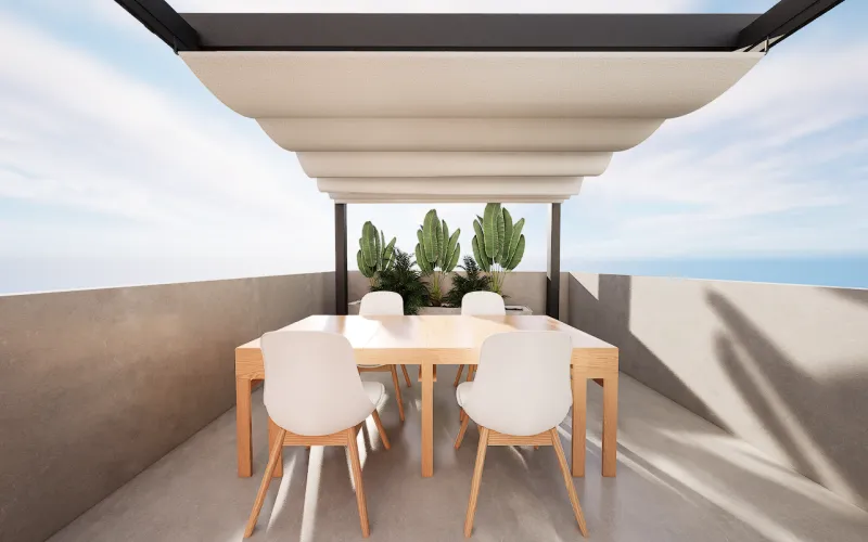 Vivienda tipo dúplex de 81m² construidos de 1 habitación, con 2 balcones i Terraza de uso exclusivo con una superficie de 37m² Esta vivienda es una segunda altura real. Salón-Comedor de 24m² con salida a balcón de 8,30m² a calle, cocina independiente de 7m² y exterior, Habitación principal de 16m² con salida directa a un segundo balcón de 5m², y 1 baño de tres piezas con plato de ducha extraplano de resina antideslizante. Bohardilla diáfana que cuenta con una superficie de 19m² con salida a terraza de 37m² con orientación sur-este El edificio contará con una instalación individual para cada vivienda, y con un sistema de Aerotermia, esta instalación será de A/A y bomba de calor por conductos y agua caliente, lo que la hace medioambientalmente sostenible, y con un ahorro energético importante, colaborando así al respeto medioambiental. La carpintería interior: puertas lisas en blanco lacado, con puertas abatibles y correderas encastradas tipo KRONA, con microventilación en tapetas superiores. Suelo de parqué flotante laminado AC5 con rodapiés lacado blanco en conjunto a las puertas. Carpintería exterior: Ventanas de aluminio lacado con rotura de puente térmico y microventilación. Abatibles y oscilobatientes y en balcones de sistema deslizante. Doble acristalamiento con cámara de aire, con lunas variables en cumplimiento del CTE, para obtener un aislamiento térmico y acústico. Persianas enrollables de PVC en todas las ventanas y balconeras, desde el interior para aumentar el aislamiento total exterior-interior, tanto térmico como acústico. Fachada acabada en obra y cerámica. OPCIÓN DE PLAZA DE PARKING EN LA MISMA FINCA.  Fecha prevista de entrega el 3er trimestre del 2026. Para más información diríjanse a nuestra oficina o no duden en llamarnos. En Prat Finques le informamos de obra nueva sobre plano de próxima construcción. Perfecta oportunidad para vivir cómodamente en zona céntrica y tranquila en pleno corazón del Prat a un paso del casco antiguo.     Desde Pratfinques, realizamos todos los trámites de la compraventa y a la obtención de la financiación hipotecaria, liquidación de los impuestos y, inscripción registral. -              El precio de venta del inmueble, no incluye impuestos ni tasas. (IVA) -              La plusvalía (Impuesto sobre el Incremento de Valor de los Terrenos Urbanos) es a cargo del vendedor. -       En Pratfinques, NO COBRAMOS LOS HONORARIOS AL COMPRADOR, están incluidos en el precio de venta publicado.  